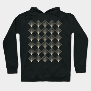 Art Deco Lines in Black and Gold Hoodie